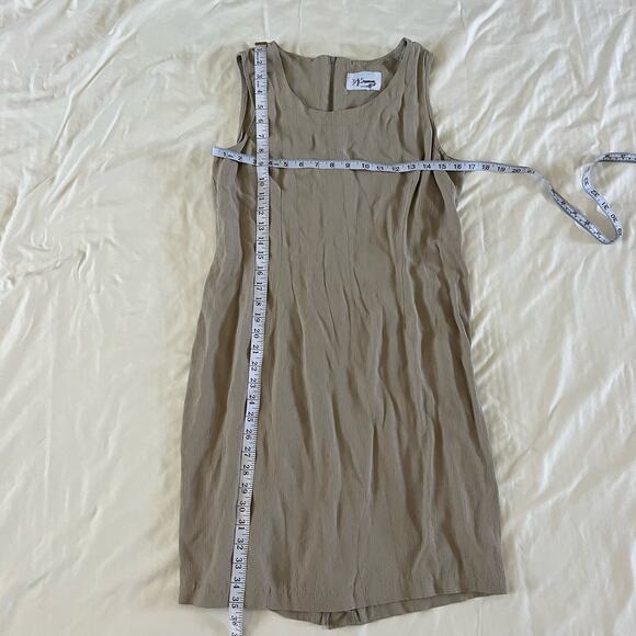 Vtg Y2K 2000s Beige Textured Sleeveless Shift Dress Wmns M/L Cottagecore - Picture 9 of 9